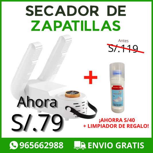 SECADOR DE ZAPATILLAS + LIMPIADOR DE ZAPATILLAS